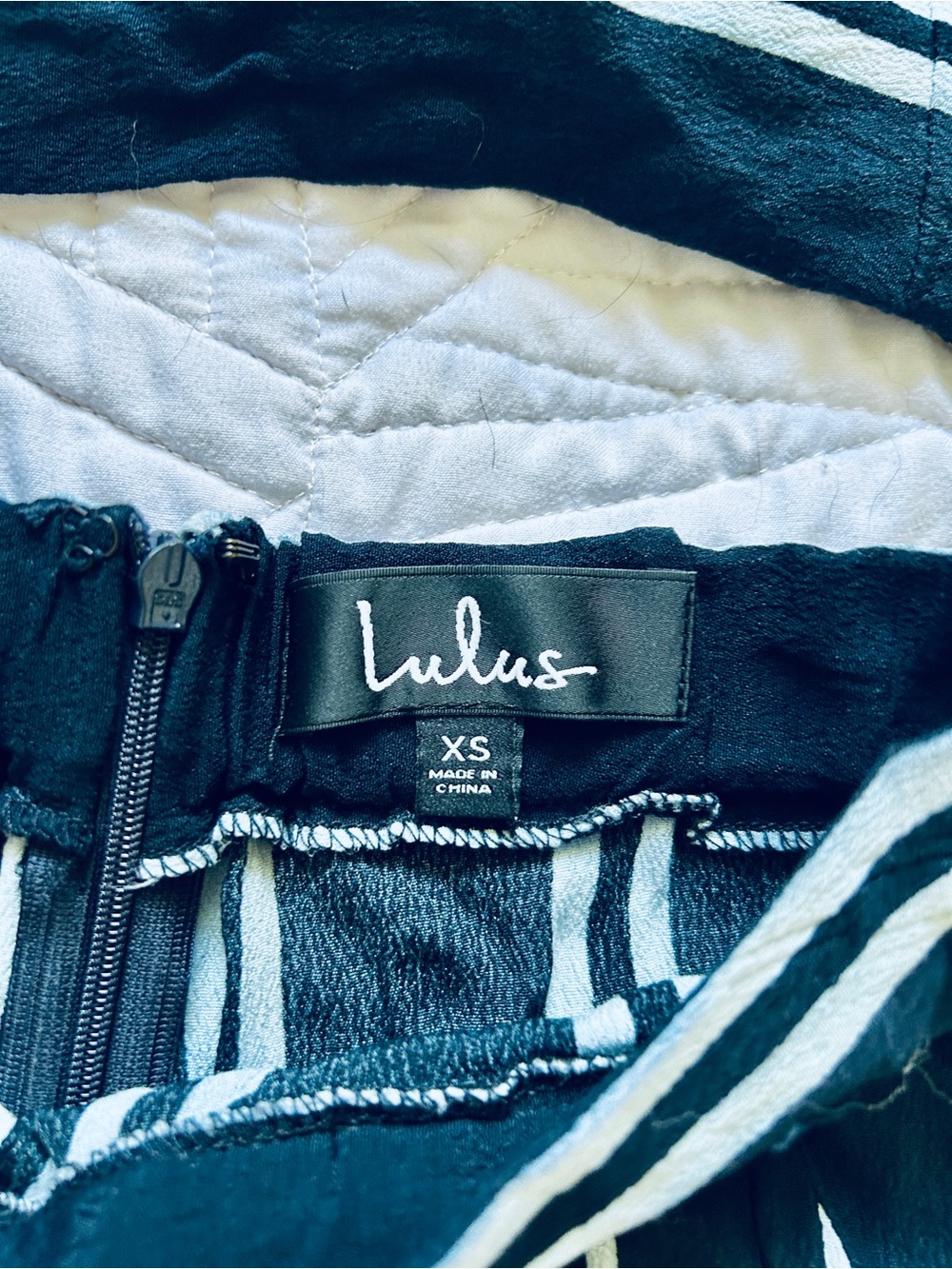 Lulus "Coastal Living" navy blue and white striped two-piece set - Picture 5 of 6